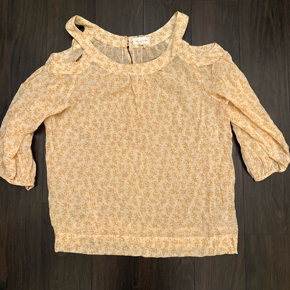 Meadow Rue Yellow Floral Blouse